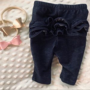 Ruffle baby girl stretch bottom jeans
